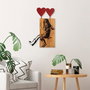 Wallity Banksy - 18 Escultura de pared de madera y metal Nogal y Negro